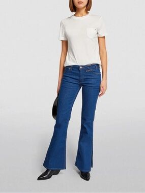 Staud + Wrangler the flare split hem jeans dark wash  26x32 BNWOT